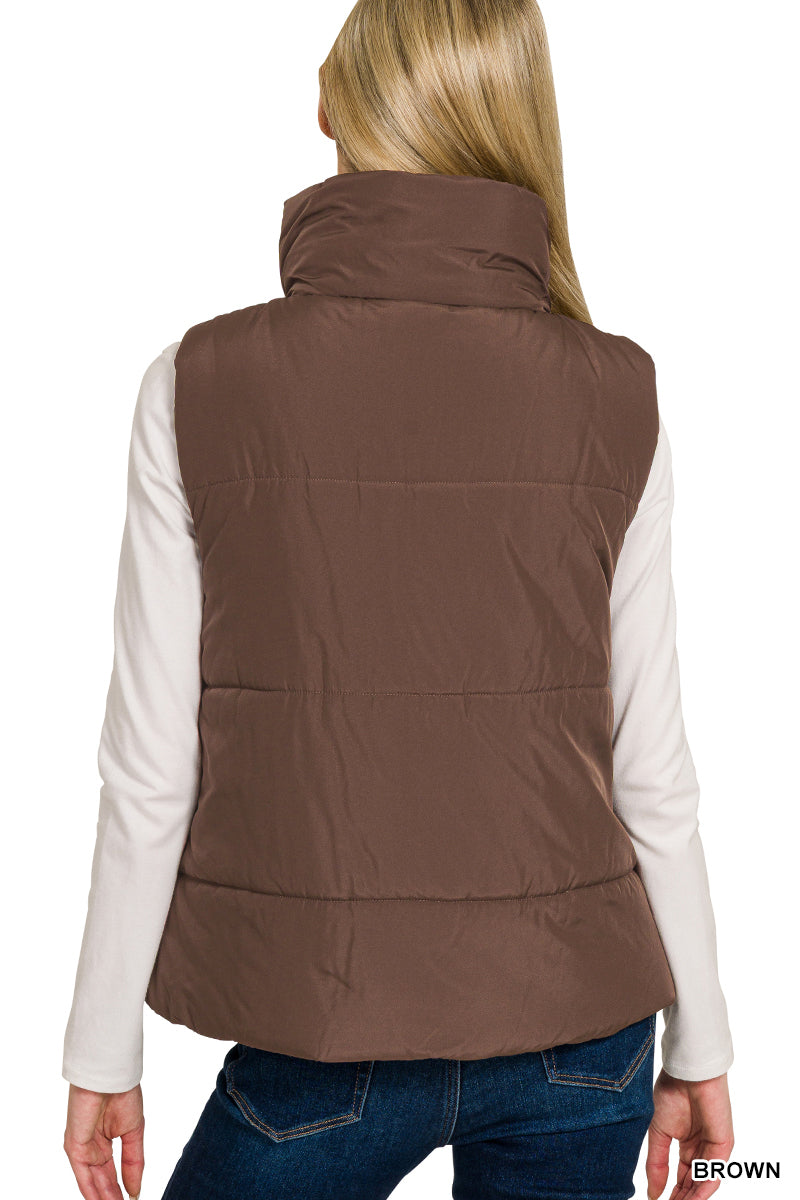 Masyn High Neck Puffer Vest •3 Colors•