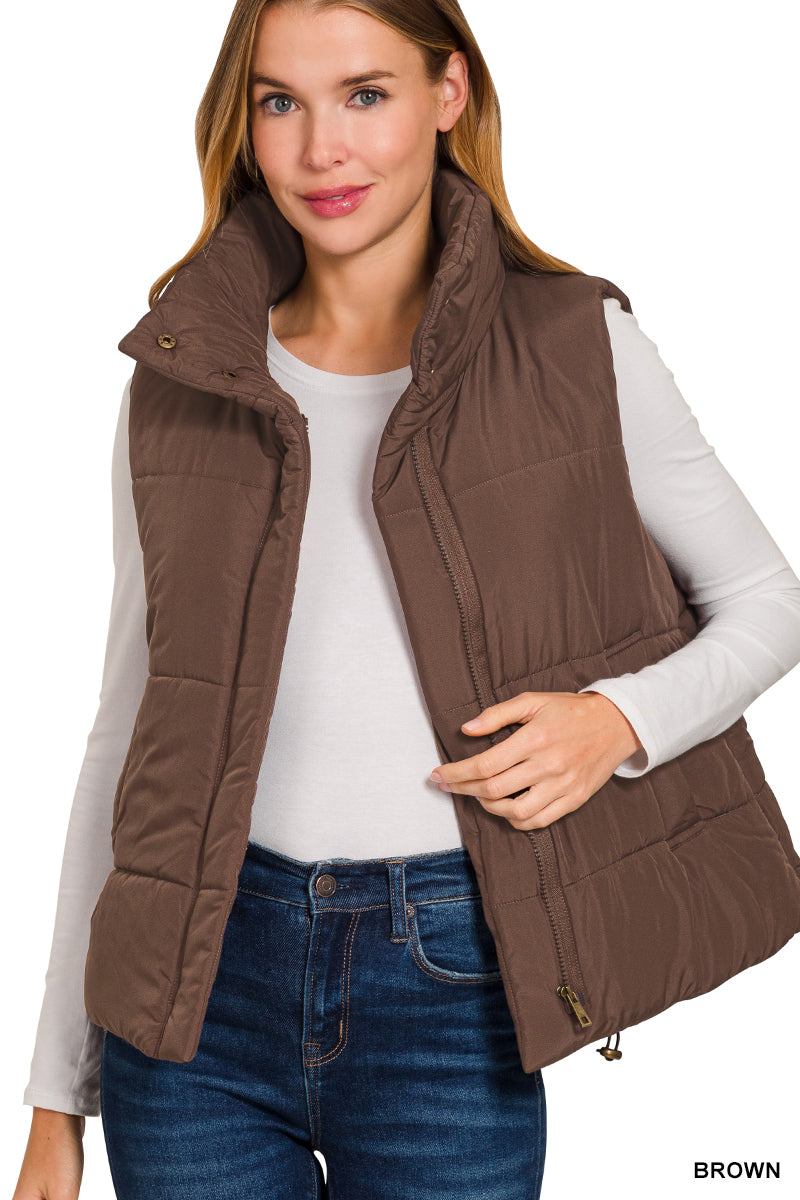 Masyn High Neck Puffer Vest •3 Colors•