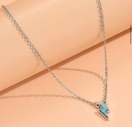 Turquoise Lightening Bolt Necklace