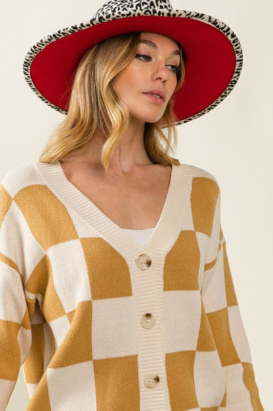 Make Your Soul Happy Checkered Cardigan