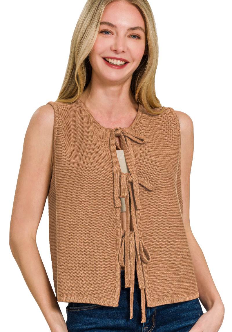 Allison Tie Sweater Vest • 3 Colors •