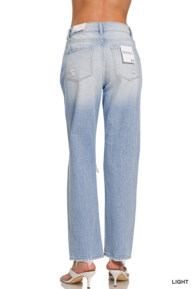 Jokes On You High Rise Straight Leg Jean