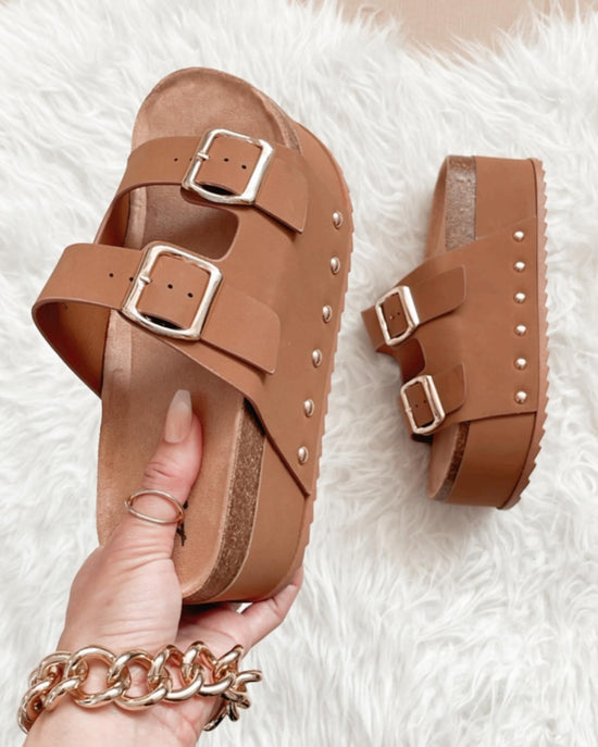 Cali Platform Double Strap Buckle Sandals