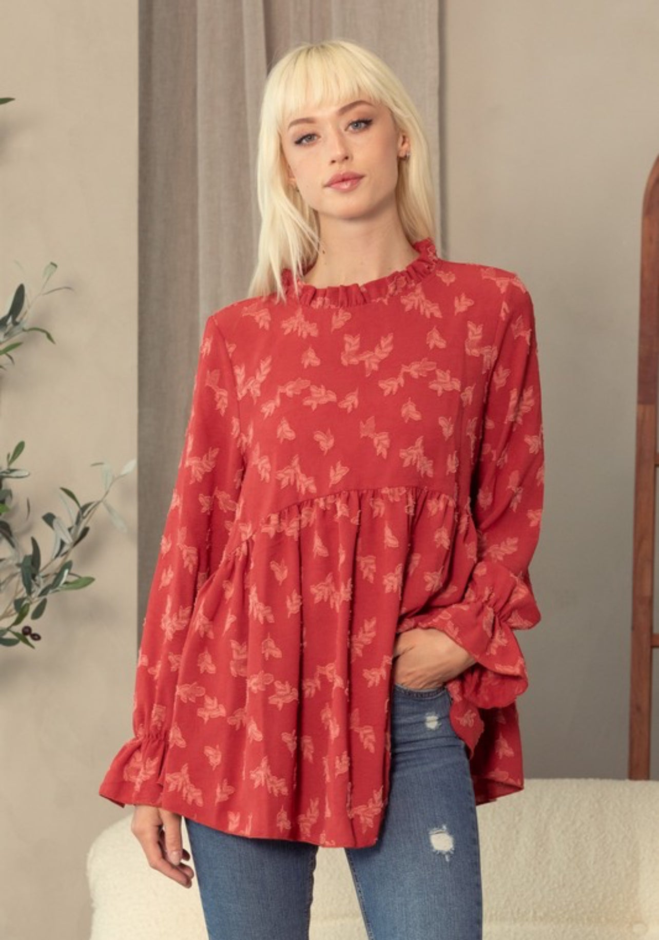 Scarlett 3D Floral Babydoll Blouse