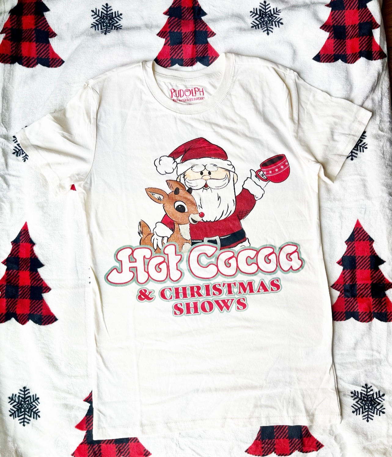 Hot Cocoa & Christmas Shows Tee - Cream