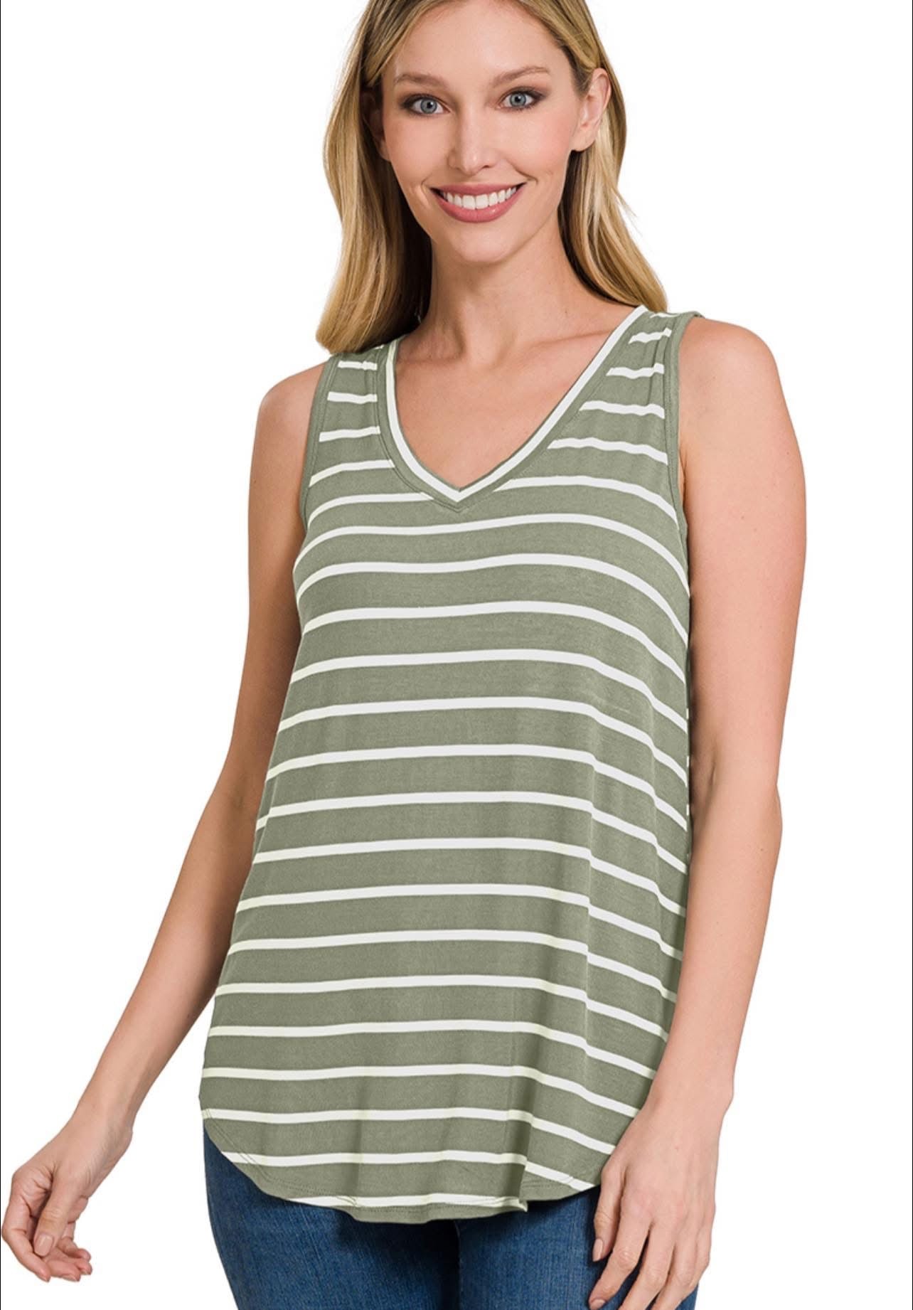 Basic Stripe Tank • 2 Colors •
