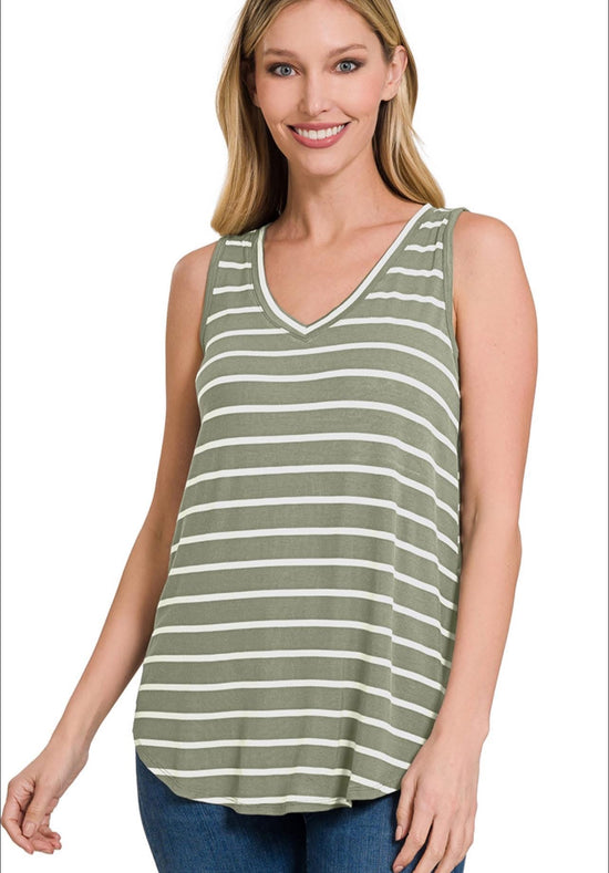 Basic Stripe Tank • 2 Colors •
