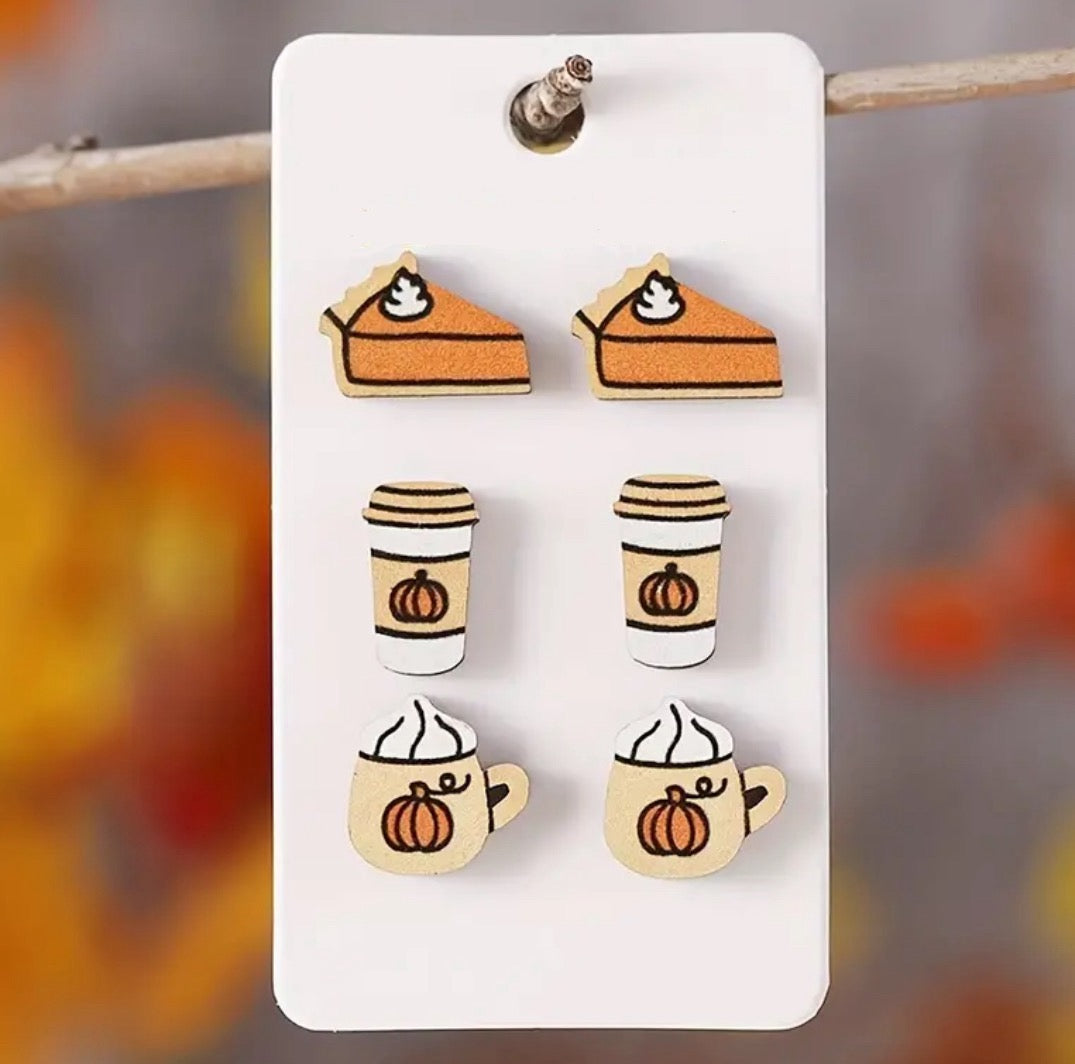 3 Pack Pumpkin Spice Earrings