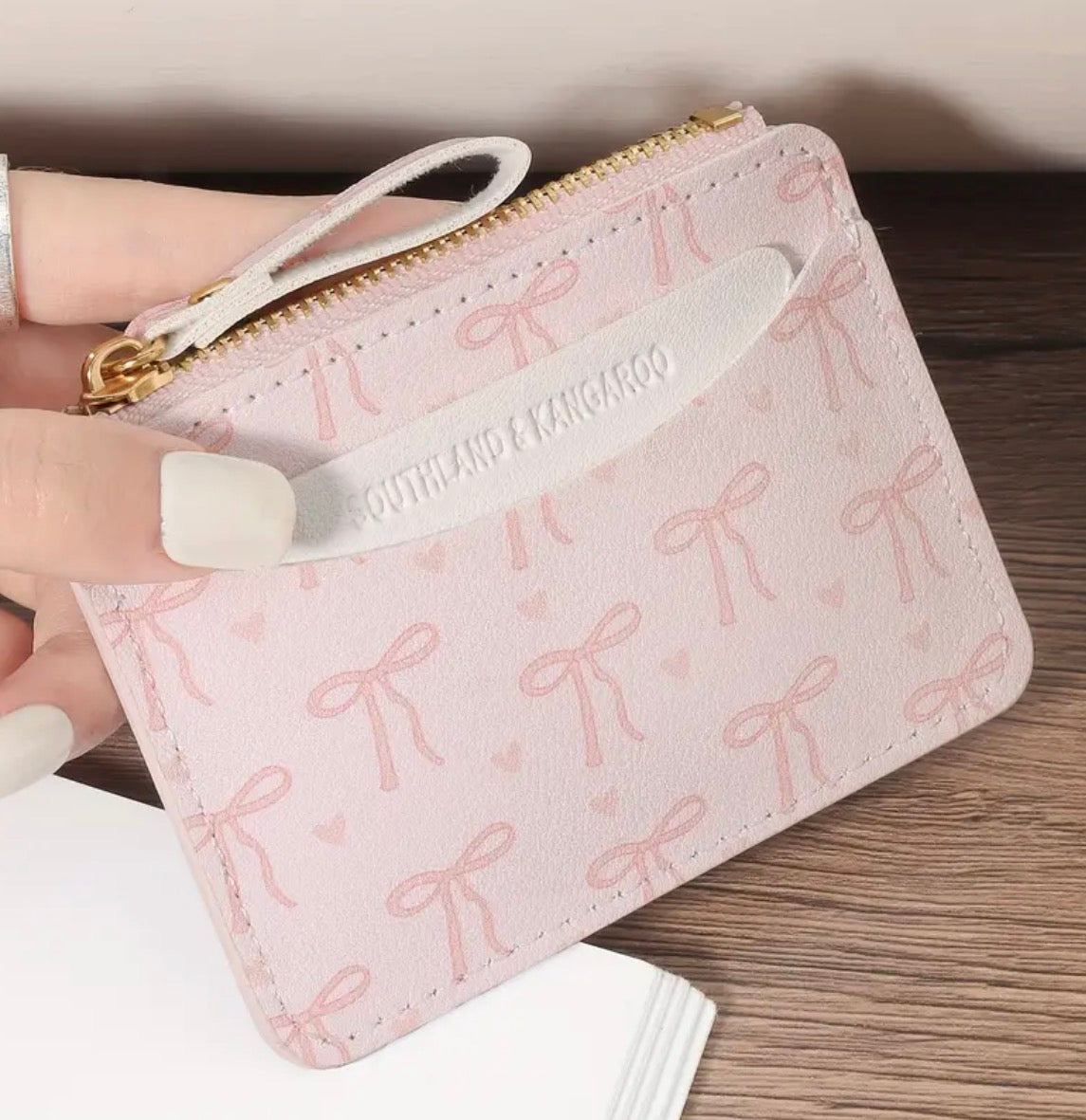 Pink Ultra Thin Bow Wallet