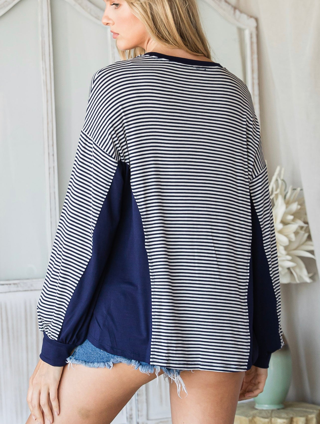 Navy Stripe Top