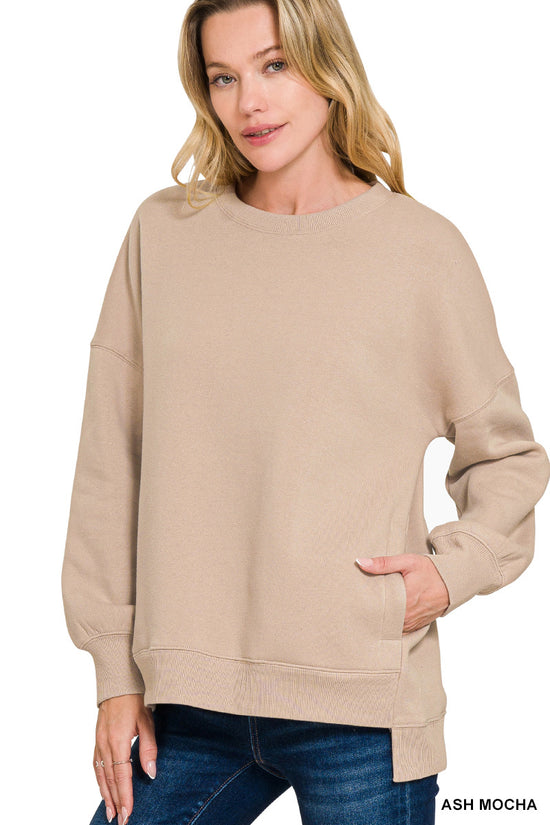 Boyfriend Hi-Low Pocket Pullover •2 Colors•