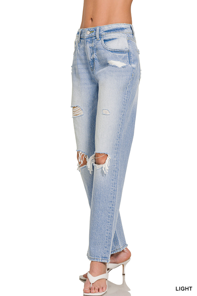 Jokes On You High Rise Straight Leg Jean