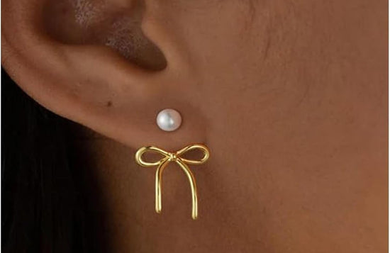 Pearl Bow Earrings