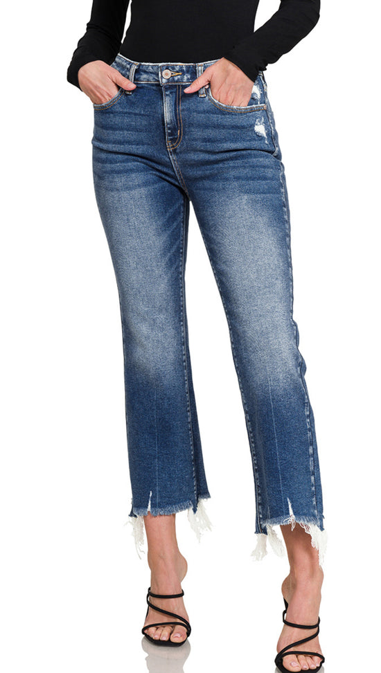 Zenana Kick Crop Flare Jeans