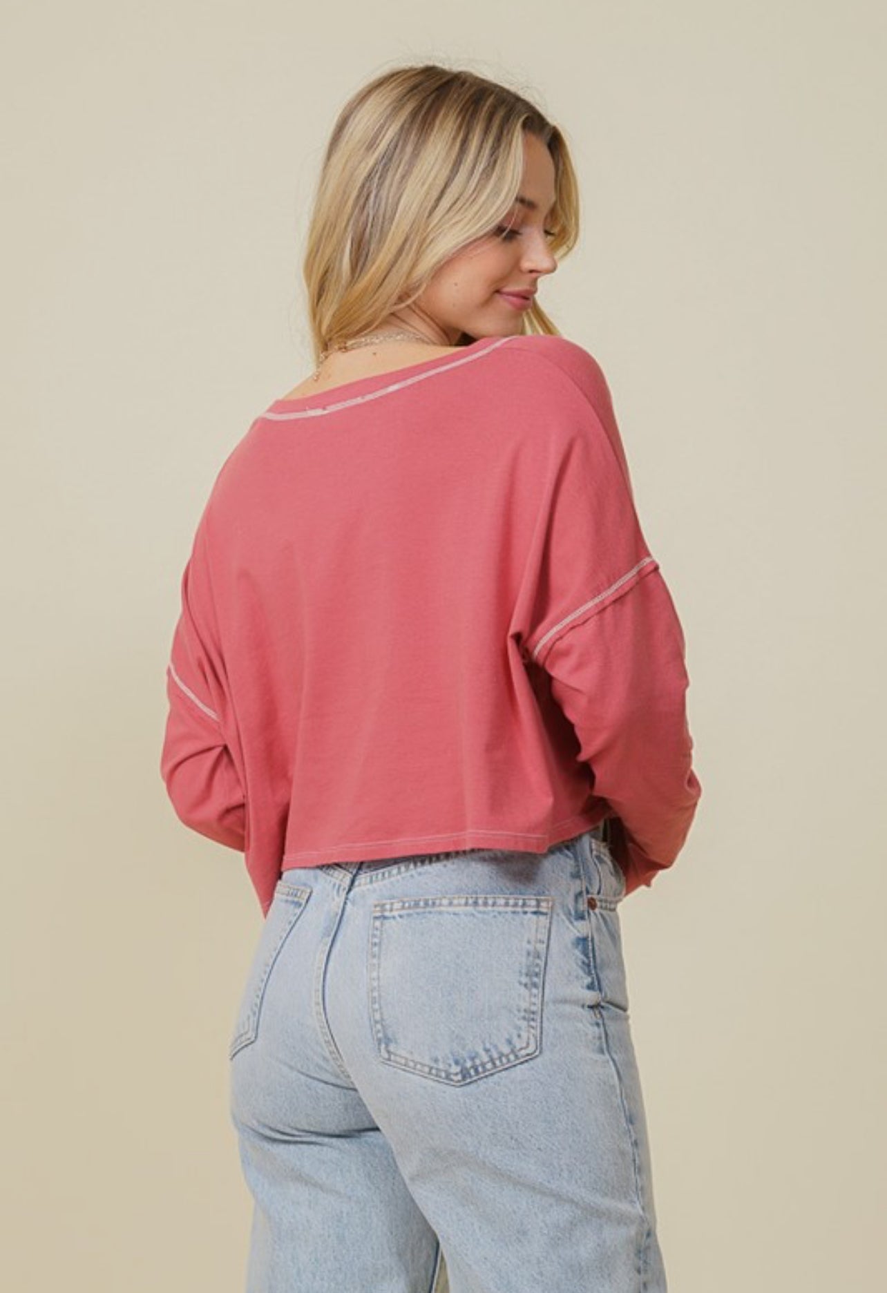 Stitched Jersey Crop Top