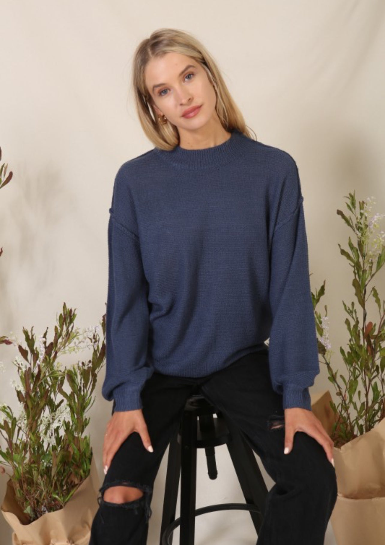 Night Owl Mock Neck Sweater
