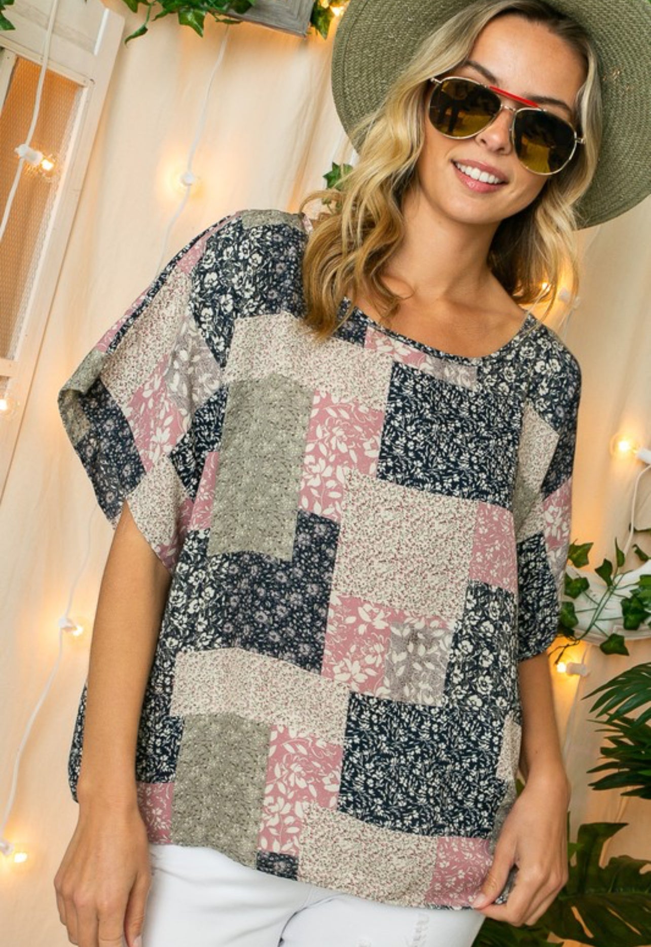 Casey Floral Patch Print Top