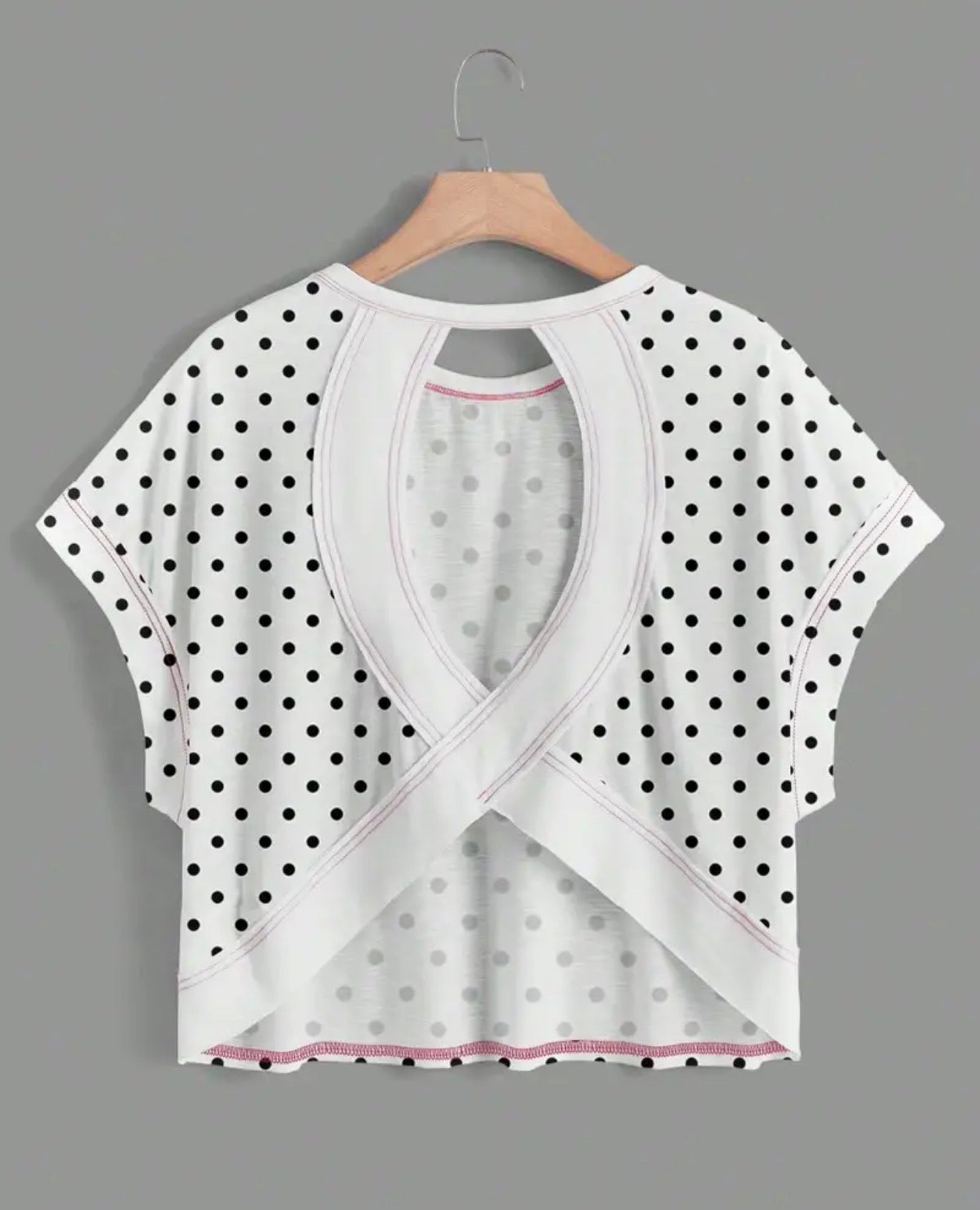 Polka Dot Open Back Top