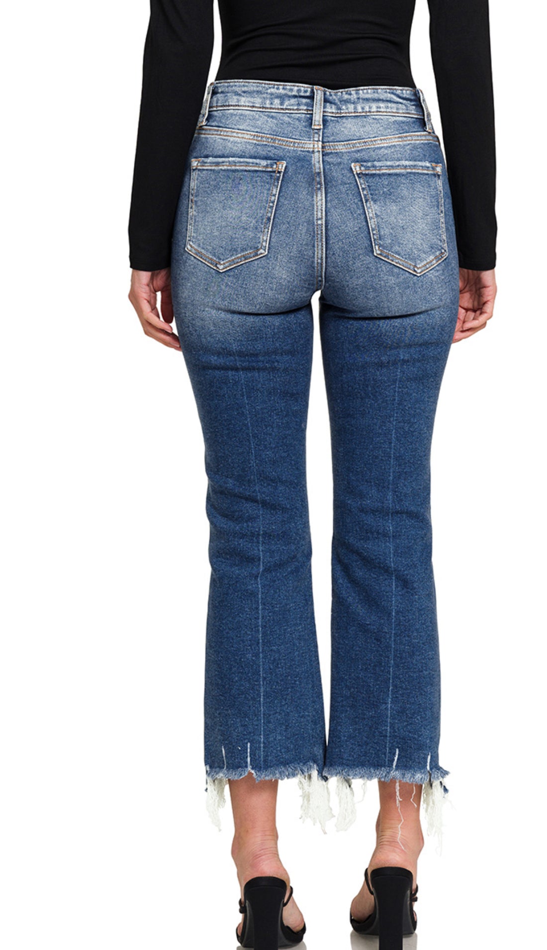 Zenana Kick Crop Flare Jeans