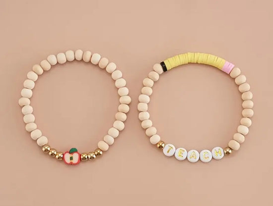 Cream Teach 2 Piece Bracelet