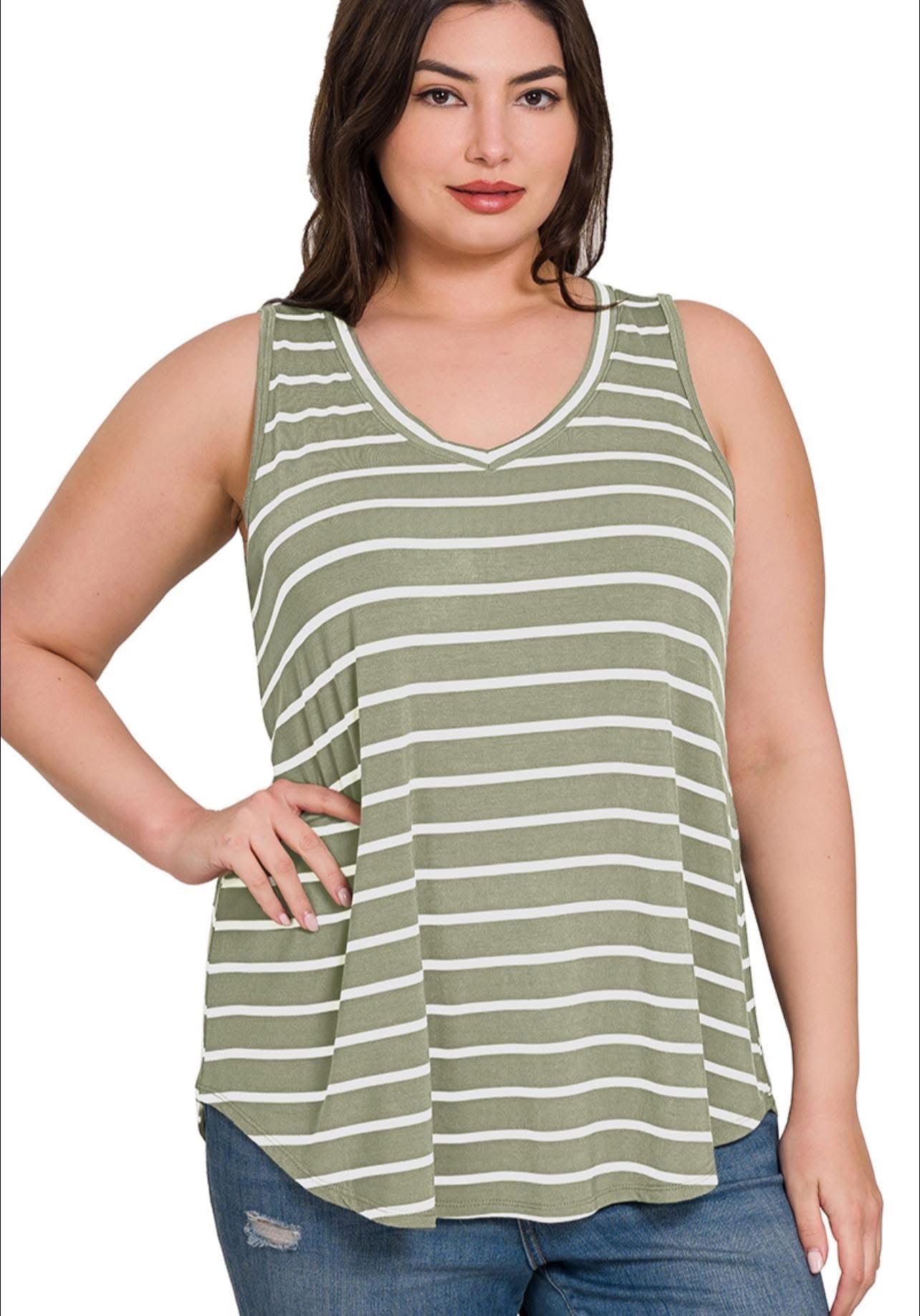 Basic Stripe Tank • 2 Colors •