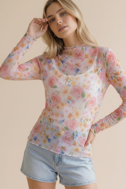 Always Me Mesh Floral Top