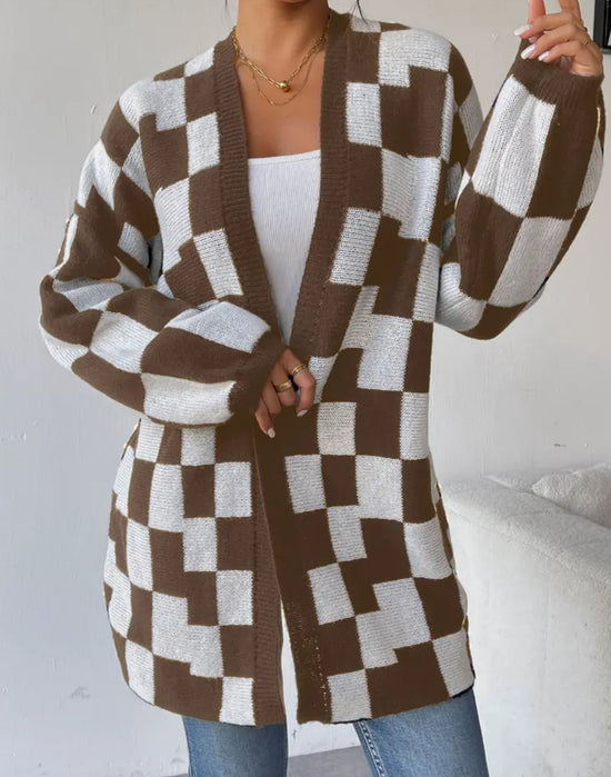 PREORDER: Clarissa Checker Cardigan •2 Colors•