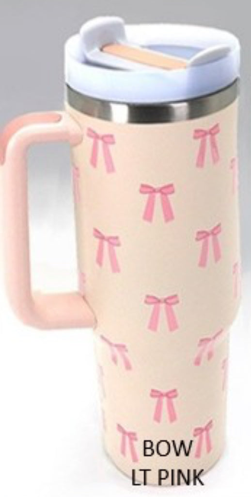 Light Pink Bow Tumbler