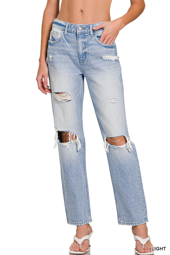Jokes On You High Rise Straight Leg Jean