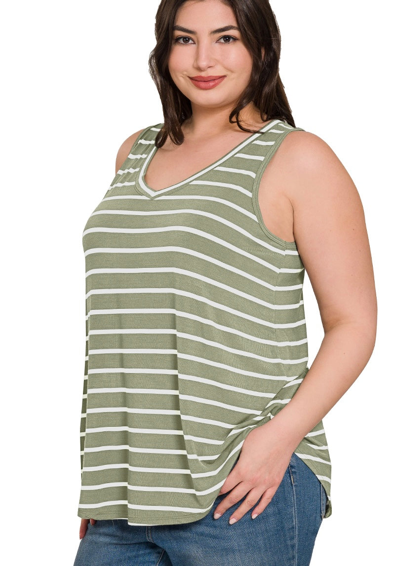 Basic Stripe Tank • 2 Colors •