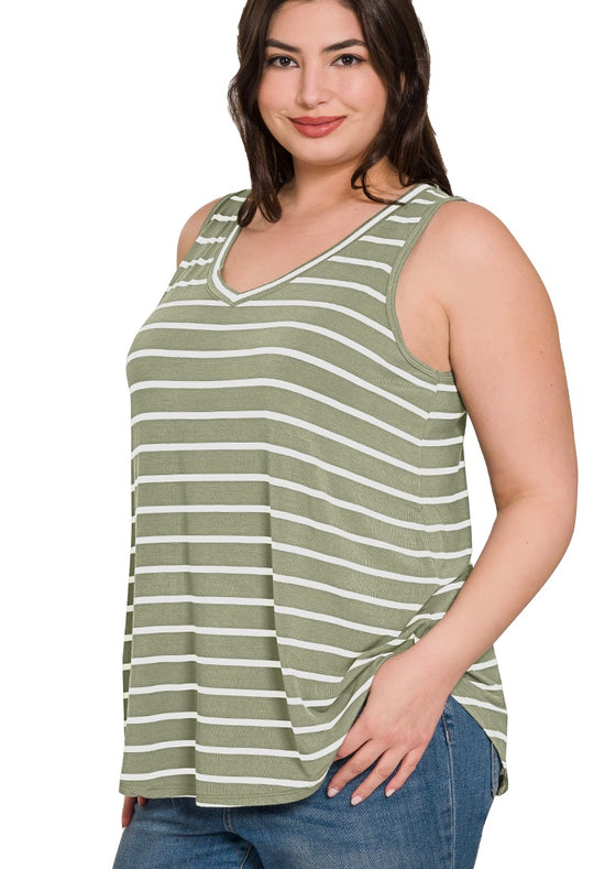 Basic Stripe Tank • 2 Colors •