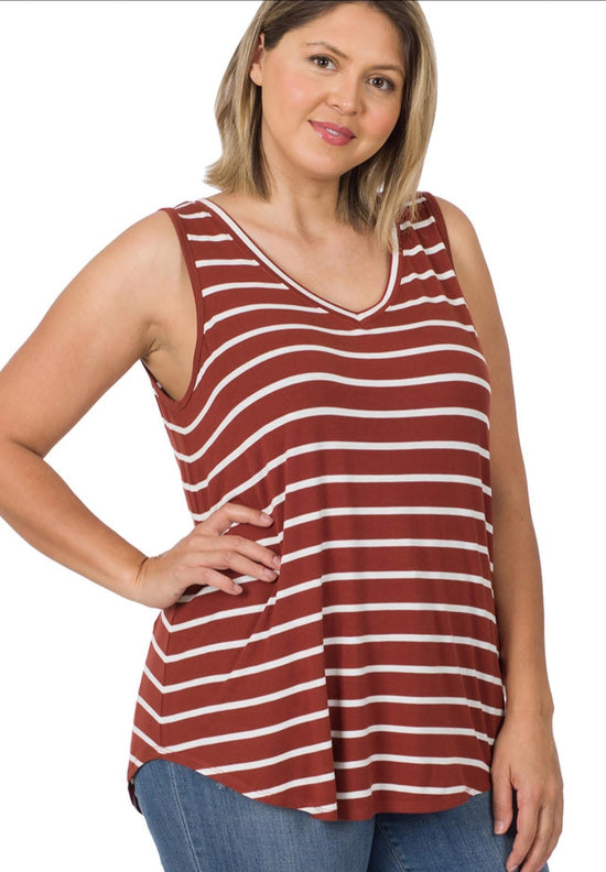Basic Stripe Tank • 2 Colors •