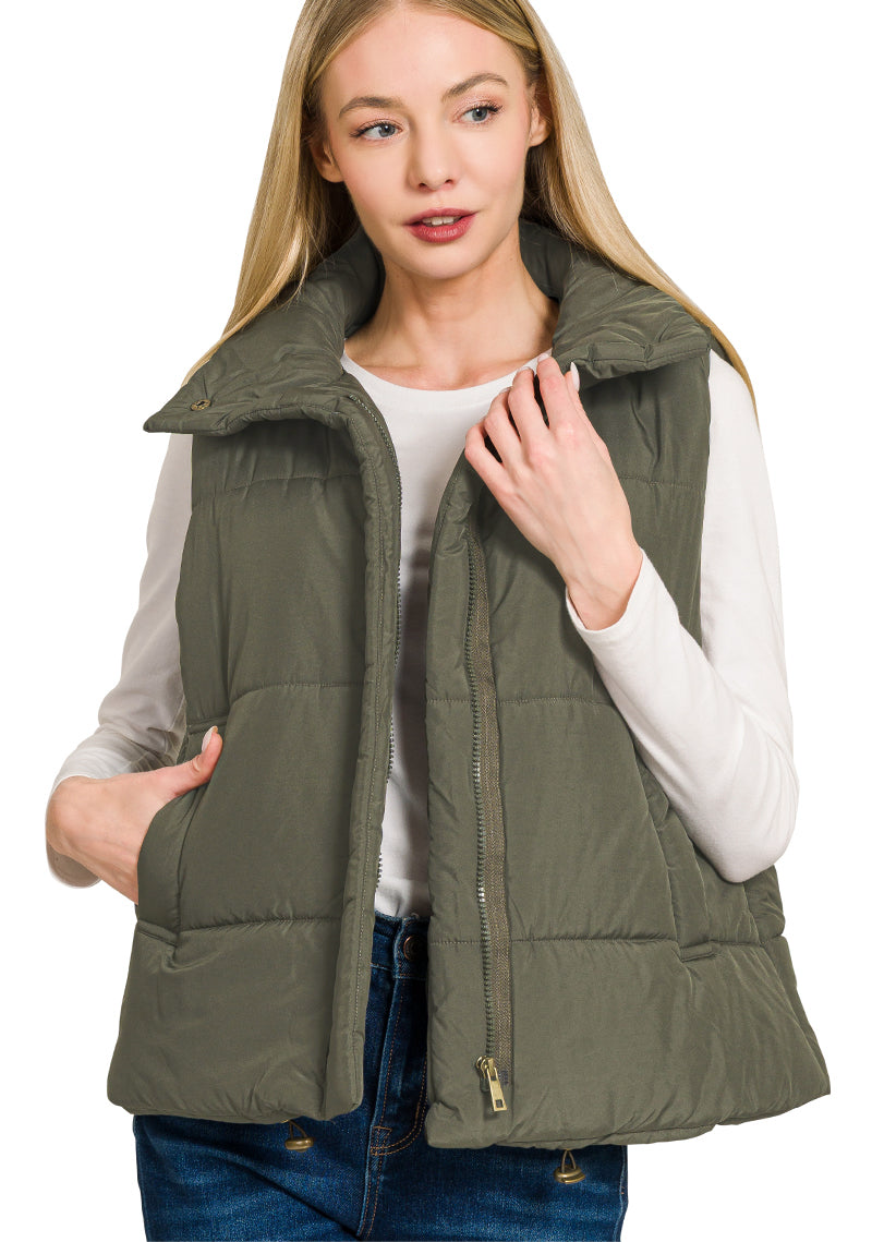 Masyn High Neck Puffer Vest •3 Colors•