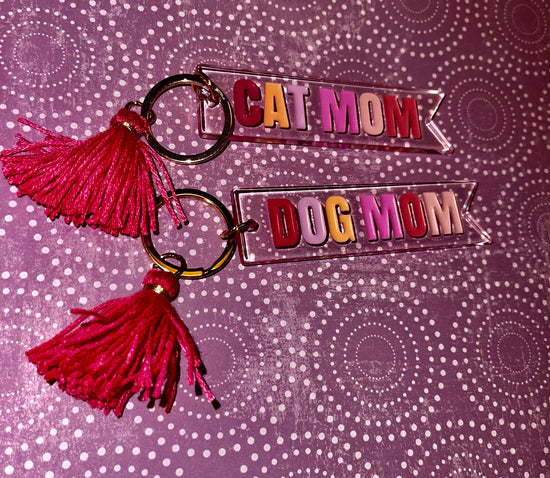 Dog Mom/ Cat Mom Tassel Keychain