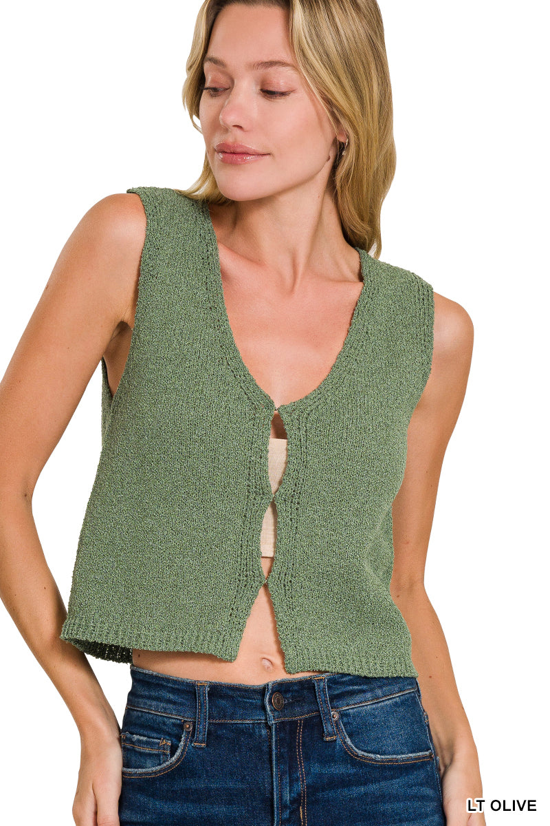 Hook & Eye Sweater Vest • 2 Colors •