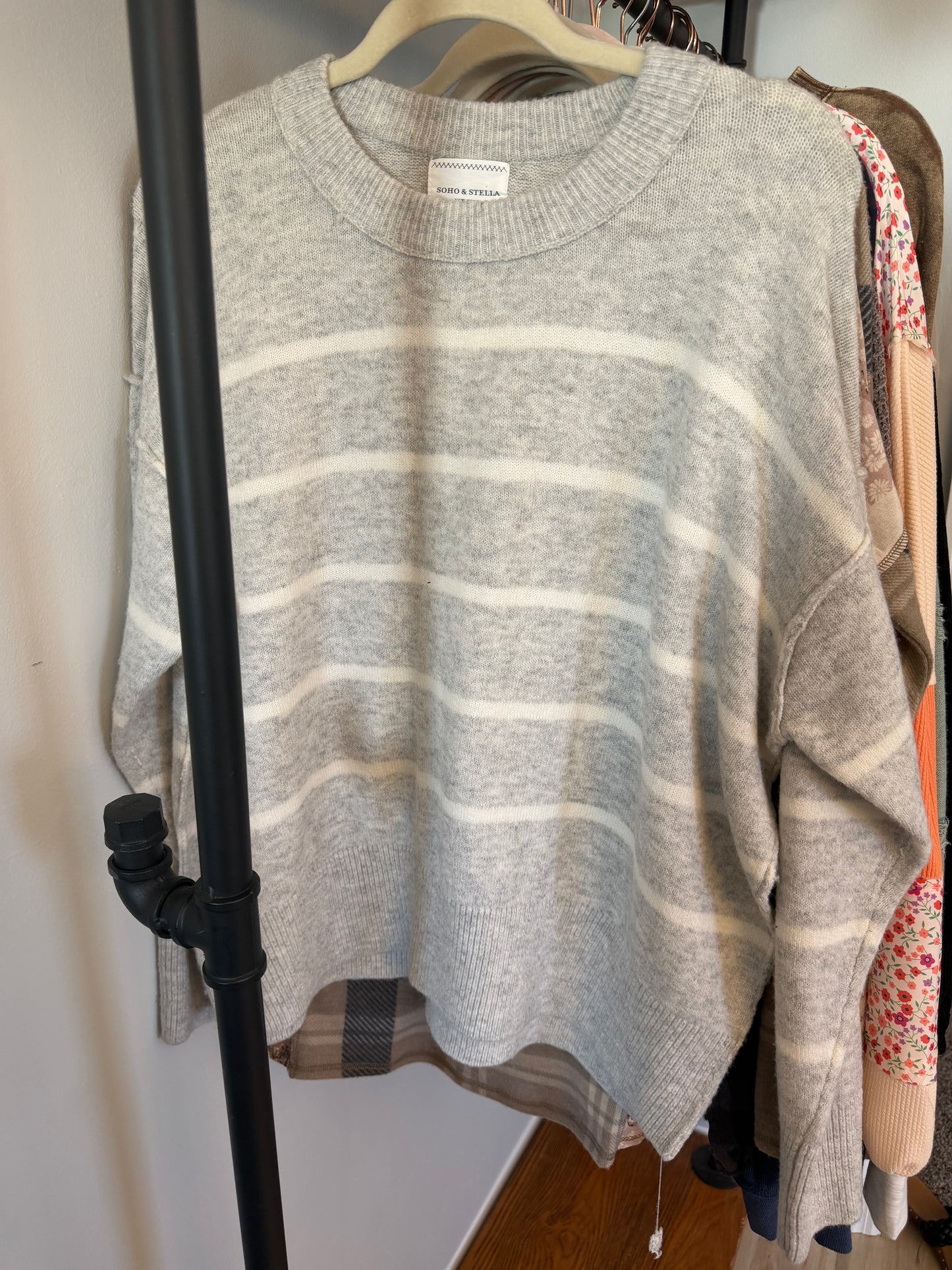Cloudy Days Striped Sweater