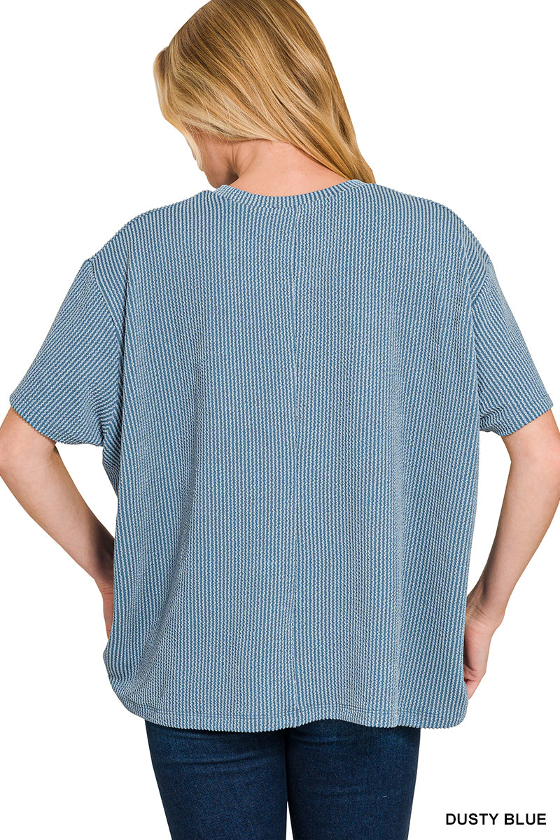 Renee Ribbed Pocket Top - 4 Colors