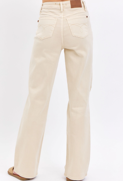 Judy Blue Cream & Sugar High Waist 90’s Straight Jeans