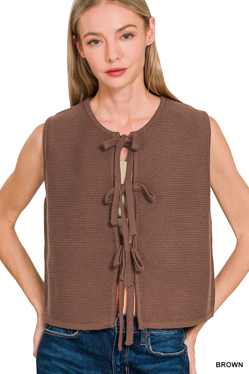 Allison Tie Sweater Vest • 6 Colors •