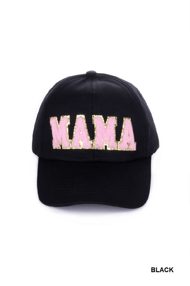 Mama Glitter Chenille Patch Hat