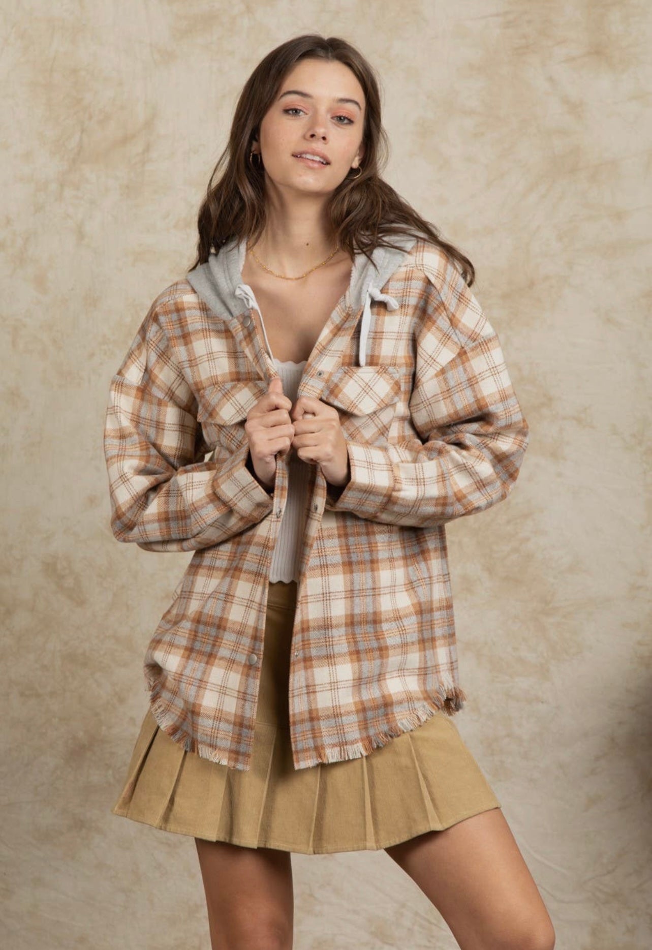 My Go-To Plaid Hooded Jacket