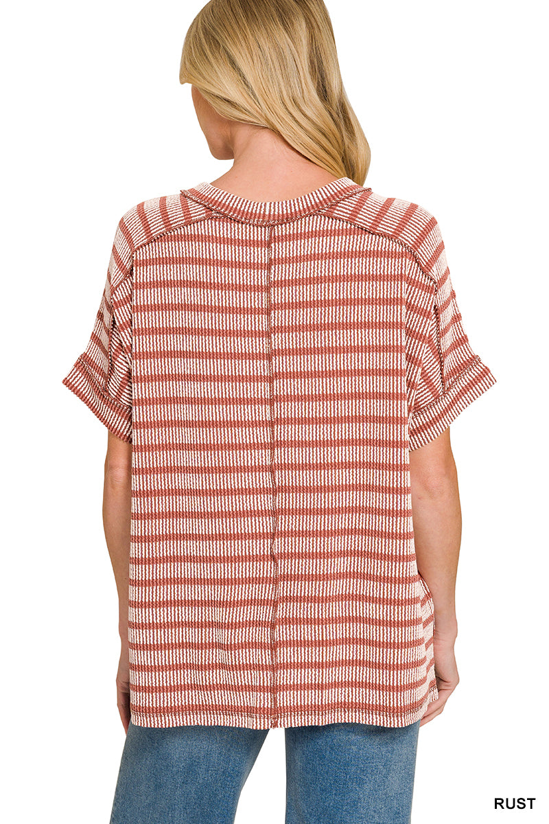 Maddie Stripe Ribbed Top *3 Colors*