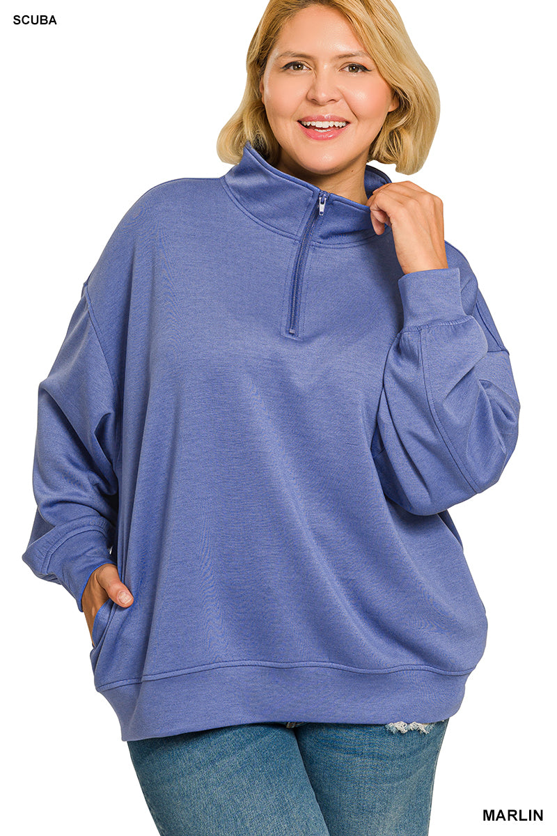 •4 Colors• Scuba 1/2 Zip Pullover
