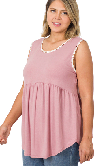 Delicate Diva Tank - Rose