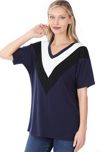 Vivacious Top - Navy