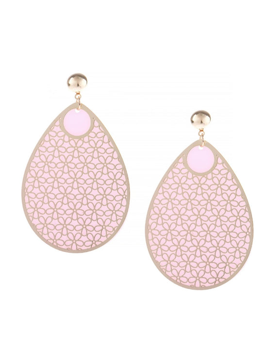 Gold Light Pink Earrings Blush Pink Jewelry Two Tier Teardrop - Blush –  Laalee Designs